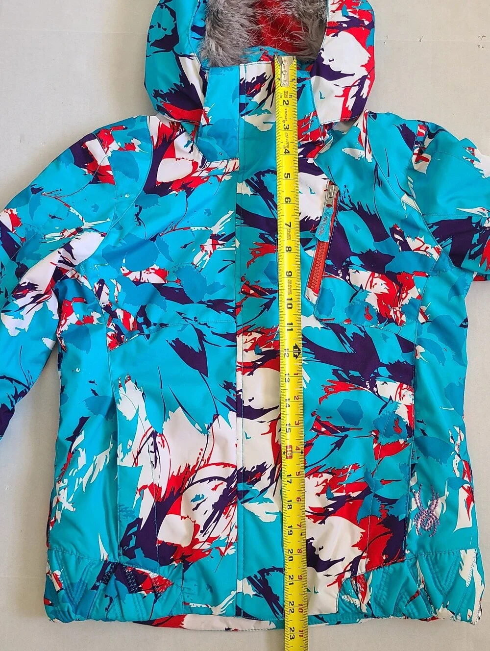 EUC Spyder Girl's 10 Ski Jacket Snowboard Puffer Waterproof Hooded Coat Blue